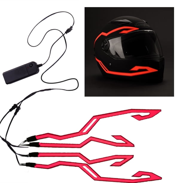 Tira De Luz Fría Para Casco De Motocicleta 4 En 1, Tira Adhesiva Luminosa Led Para Niebla Y Lluvia Advancent VI012050-04