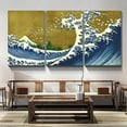 thumbnail image 3 of Japanese Painting Canvas Wall Art Decor 3 Piecess 12x16 Inch Katsushika Hokusai Landscape Artwork Reproduction Picture Prints Gallery Wrapped Triptych Room Decoration Ready to Hang, 3 of 6