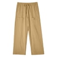 thumbnail image 4 of Ixbnca Men's Summer Casual Pants Elastic Waist Beach Pants with Pockets Drawstring Loose Lightweight Pants, 4 of 7