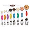 thumbnail image 2 of Moxufan 9Pcs/Set Measuring Scoop with Scale Easy to Clean Stainless Steel Double Head Measuring Spoons Set Kitchen Tools ,Multicolor, 2 of 8
