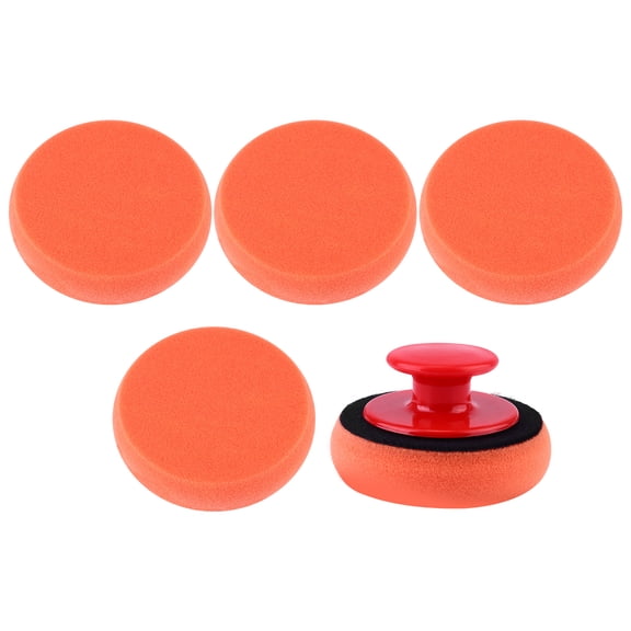 Monyance Polishing Pad with Handle 6pcs Car Polishing Buffing Pads Sponge Waxing Pads with Handle(3.74X3.74X0.98Inches)