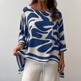 thumbnail image 5 of Zysthvn Summer Tops for Women 3/4 Sleeve Tunic Casual Plus Size Women T Shirts Lightweight Printed Crew Neck Loose Fit, 5 of 7