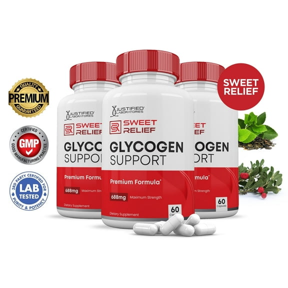Sweet Relief Glycogen Pills Premium Formula 688 MG 3 Bottles