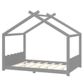 thumbnail image 5 of Leumius Full Size House Shape Bed,Montessori House Bed Solid Wood Floor Bed for Kids,No Box Spring Needed,Gray, 5 of 12