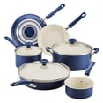 thumbnail image 4 of Farberware Easy Clean 14 Pcs Ceramic Nonstick Cookware Set with Cooking Tools, Dishwasher Safe, Blue, 4 of 19