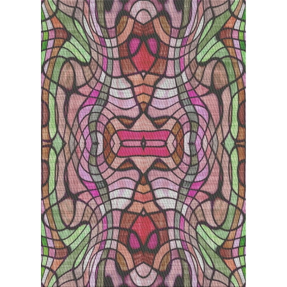 Ahgly Company Machine Washable Indoor Rectangle Transitional Velvet Maroon Purple Area Rugs, 6' x 9'