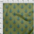 thumbnail image 2 of oneOone Cotton Silk Light Green Fabric Leaves & Paisley Block Quilting Supplies Print Sewing Fabric By The Yard 42 Inches, 2 of 4