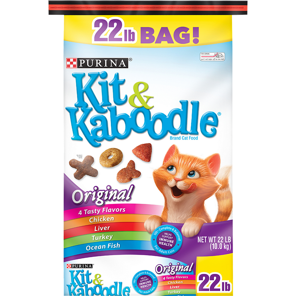 Purina Kit & Kaboodle Dry Cat Food, Original, 22 lb. Bag