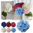 thumbnail image 5 of BESEW7 Artificial Hydrangea Flowers Bouquet Fake Hydrangeas Floral Arrangement for Wedding Party Living Room Table Centerpiece Decor Royal Blue, 5 of 7
