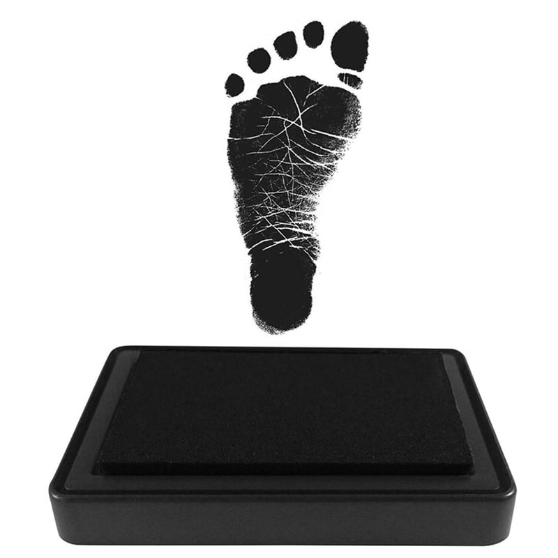 Black 5 x 3.5 INCHES Baby Size - Non-Toxic Baby Safe BabySquad Baby Inkpad 1 Pack Newborn Baby Handprint or Footprint No-Mess Ink Pad 