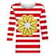 thumbnail image 4 of Camisetas Casuales de las Mujeres de Moda Impresa 3/4 Mangas Blusa Cuello Redondo para el Hogar Y Diario, 4 of 4