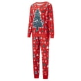 thumbnail image 3 of Pijamas navideños familiares a juego, conjunto de pijama con estampado de árbol de Navidad (camiseta y pantalón) para bebé/perro/perro/peluche)., 3 of 9