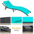 thumbnail image 6 of Lacoo 3 Pieces Patio Furniture Outdoor Patio Lounge Chair Adjustable Folding Lawn Poolside Chaise Lounge Chair PE Rattan Patio Seating with Folding Table and Blue Cushion, 6 of 7