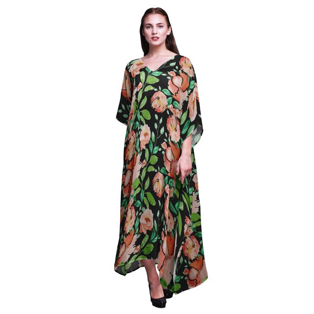 Bimba Longue Robe Caftan Maxi Plage Maillot de Bain par-Dessus Kaftan pour Femmes