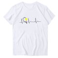 thumbnail image 2 of Pntutb Hauts Courts pour Femmes Liquidation Mode pour Femmes Imprimé Manches Courtes Blouse Ample Drôle Col Rond T-Shirt Hauts, 2 of 3