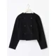 thumbnail image 5 of Abrigos cortos con cuello redondo para mujer, chaqueta elegante y cálida de manga larga con doble botonadura, Color sólido, moda de otoño, 2024, 5 of 5
