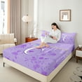 thumbnail image 4 of Manfei Initial Ombre Butterfly C 4-Piece Full Size Sheets for Female Men Women,Purple Bling Glitter Bed Sheets,Dreamy Princess Lightweight Sheet Sets,Microfiber Bedroom Decor, 4 of 7