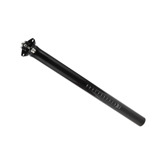 Unique Bargains Bike Suspension Seatpost 30.8x350mm Saddle Post Seats Gloss Black Carbon Fiber