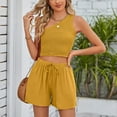 thumbnail image 5 of REORIAFEE 90s Outfits for Women Disco Outfit Summer Suit Vest Casual Short Sleeveless Cropped Fashion Body Women Clothing Yellow XL, 5 of 6