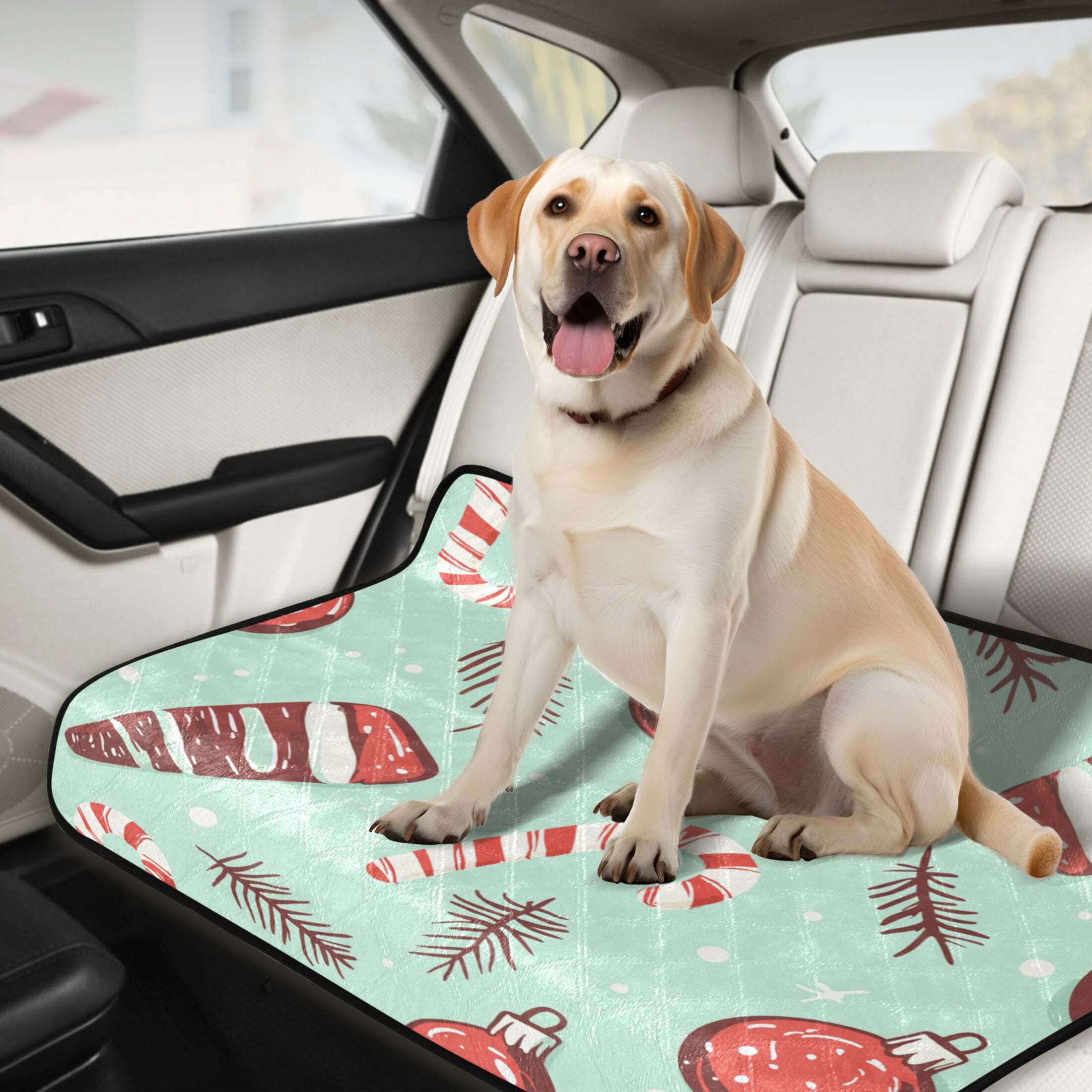 Qxltty Seamless Pattern with Christmas Elements Cat litter Pads Pet Set of 2 Diaper Mats Center Anti-leakage Layer Absorbent Soft and Comfortable