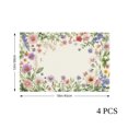 thumbnail image 4 of AshasdS Watercolor Floral Linen Table Mats Set of 4 12x18 inch for Spring Summer Home Table Decor, 4 of 5
