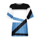 thumbnail image 4 of Tops de Hombro Frío para Mujeres Hombro Impreso Casual Insertado Cuello Redondo de Manga Corta, Moda Superior, 4 of 4