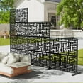 thumbnail image 2 of Poteban Outdoor Privacy Metal Screen, Decorative Partition for Balcony Patio, Fence Panels for Outside Lawn Garden(Black-Street), 2 of 6