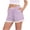 Purple, variant on Inleife Women's Striped Lace Trim Elastic Waist Shorts Fashion Ladies Spring And Summer Lace Splice Pocket Cute Comfortable Casual Short Pants