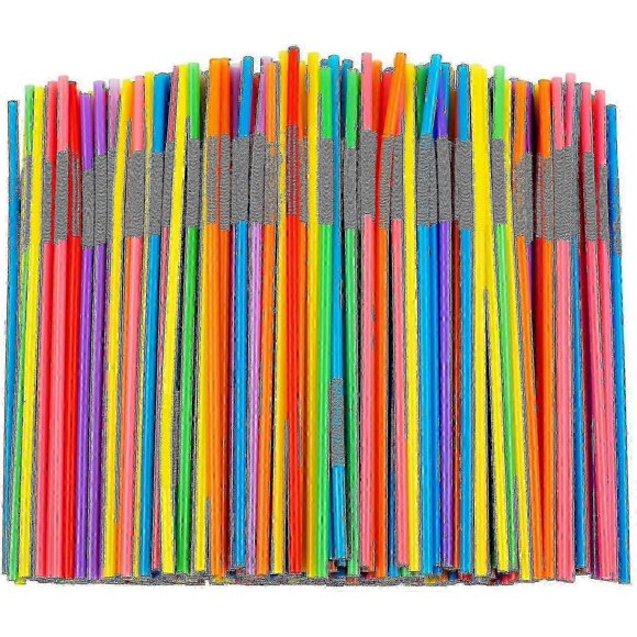 100/300/500/1000 Pcs Colorful Flexible Plastic Straws, Bpa-free Disposable Bendy Straws f54