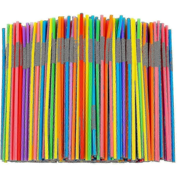 100/300/500/1000 Pcs Colorful Flexible Plastic Straws, Bpa-free Disposable Bendy Straws f54