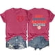 thumbnail image 1 of Camisetas de Manga Corta para las Mujeres Carta Impresa Doble Cara Suelta Tee, Casual Vintage Verano Top Mujeres, 1 of 3