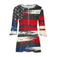 thumbnail image 5 of Fiudx Liquidación de Ofertas Flash Camiseta Estampada a La Moda para Mujer, Blusa con Mangas 3/4, Camisetas Informales con Cuello En V, 5 of 5