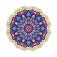 thumbnail image 3 of Mandala Duvet Cover Set, Flower Shaped Universe Chart with Color Contours Occult Esoteric Folk Image, Decorative 3 Piece Bedding Set with 2 Pillow Shams, Queen Size, Purple Yellow, by Ambesonne, 3 of 3