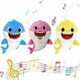 thumbnail image 4 of Soft Doll Baby Cartoon Shark Toy With Music Singing English Songs Gift Children Girl-pink, 4 of 4