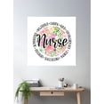 thumbnail image 2 of Floral Nurse: Caring, Kind, Compassionate, Strong, Protective, Devoted, Supportive, Powerful Poster Wall Art, Modern Wall Decor, 16x16 UNFRAMED, 2 of 3
