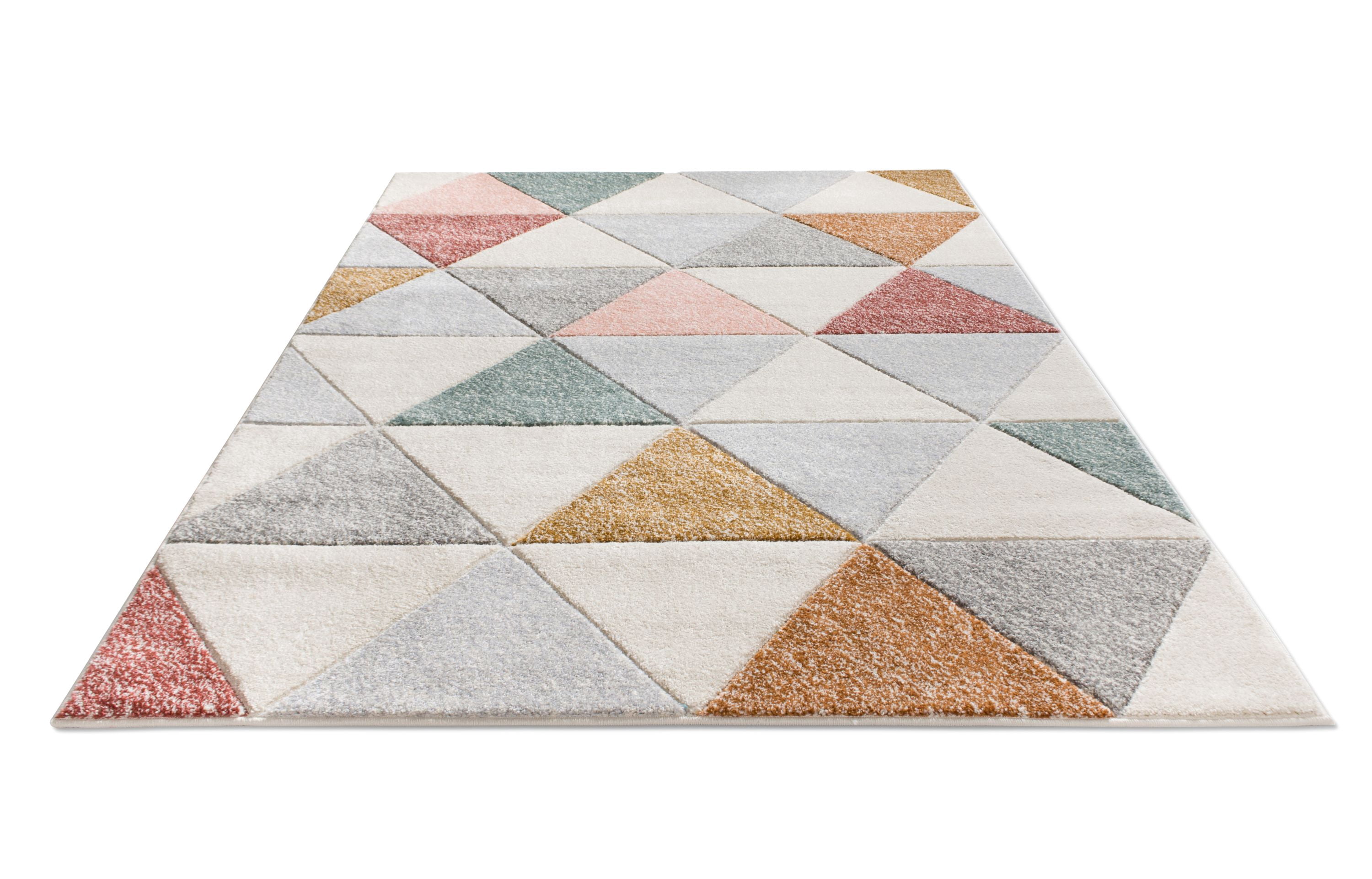 Well Woven Ruby Clark Mid-Century Modern Cream Geometric Triangles 7'10" x 9'10" Area Rug