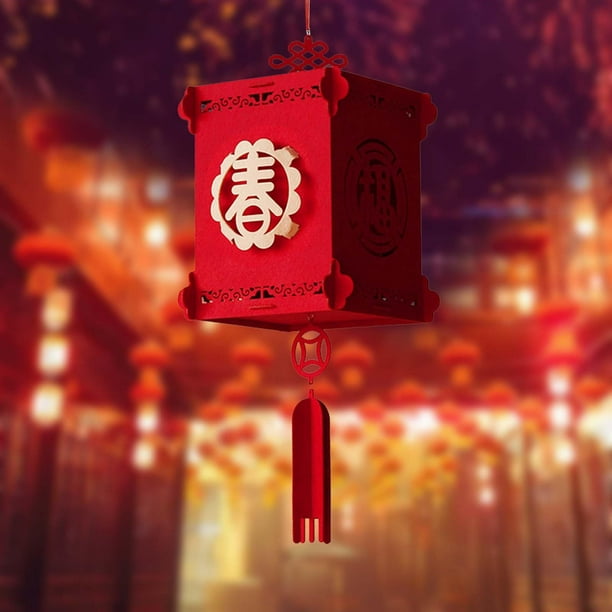Linterna china roja colgante decorativa, linterna 3D para decoración del año nuevo chino, bricolaje, para decoración de festivales, linterna festiva Estilo B