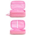 thumbnail image 3 of Lady Makeup Bag Dual Layer Splash Proof Cosmetic Bag Toiletry Pouch with Mirror, 3 of 5