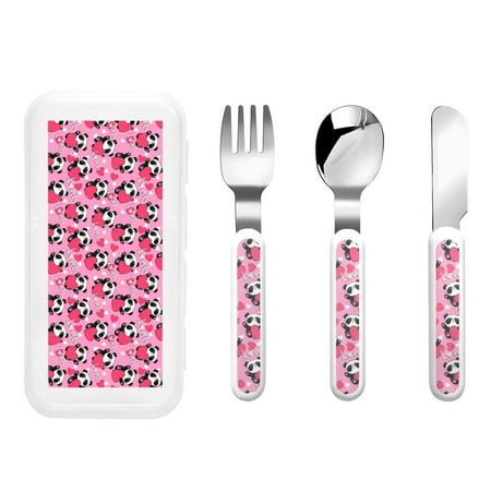 

Matuu Panda Heart Valentine for Stainless Steel Kids Cutlery and Toddler Flatware Kids Utensil Set includes Knives Forks Spoons Ideal for Home and Preschools