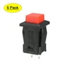 Uxcell 12mm Mounting Hole Red Square Latching Push Button Switch SPST NO 5 Pack