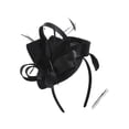 thumbnail image 2 of Qiopertar Vintage Fascinator Hat, Flower Mesh Ribbon Feather Headband Clip, Tea Party Bridal Hair Accessories for Women Girls, Black, 2 of 6