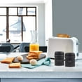 thumbnail image 5 of AuldHome Design Salt and Pepper Shaker Set (Black); Contemporary Modern Farmhouse Retro Enamel Style Shaker Set, 5 of 9