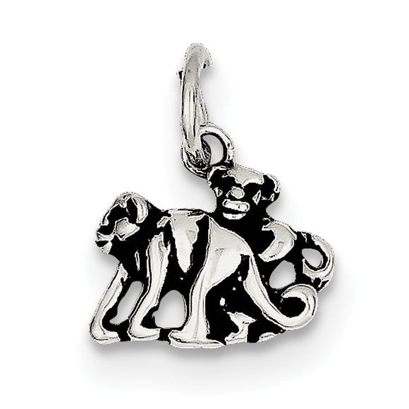 Beautiful Sterling Silver Antiqued Monkey Charm