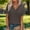 Coffee, variant on Women Pullover Tops New Women Fashion Spring and Summer Clothing Solid Color T-Shirt V-Neck Short Sleeve Tops Style B-6 Coffee XL