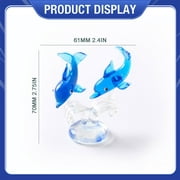 Piwvid Oceanic Glass Art Double Layer Figurines, Handmade Miniature Sea Creature Sculptures for Home, Office Decor, Birthday Gift for Collectors, All Ages