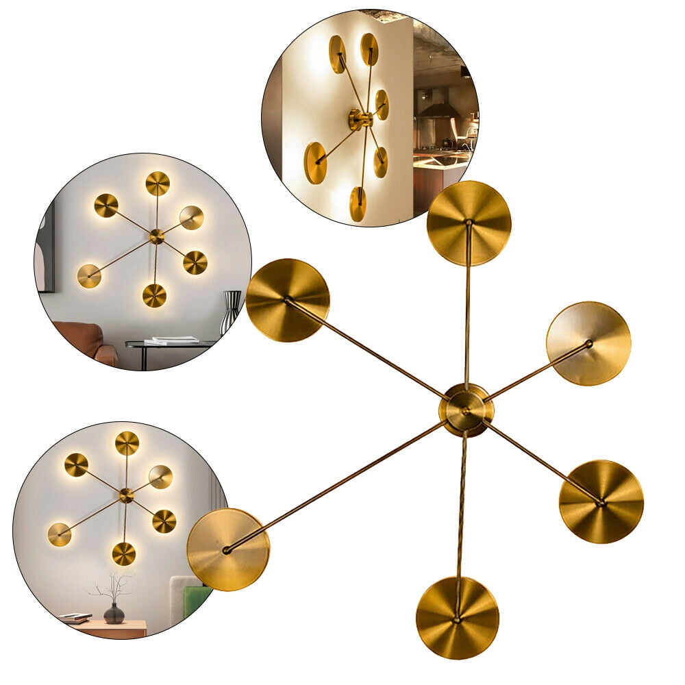 OUKANING 6 Lamps Golden Sputnik Wall Sconce Round Palestine Ubuy