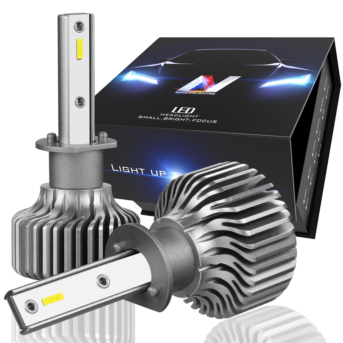 NUVISION LIGHTING NVL-CFS-9007 Nuvision Pair 9007 HB5 Bulbs 20000 Lumens 200W LED Headlight High/Low Beam Fog Lamp Light Conversion HID Kit with Fan 