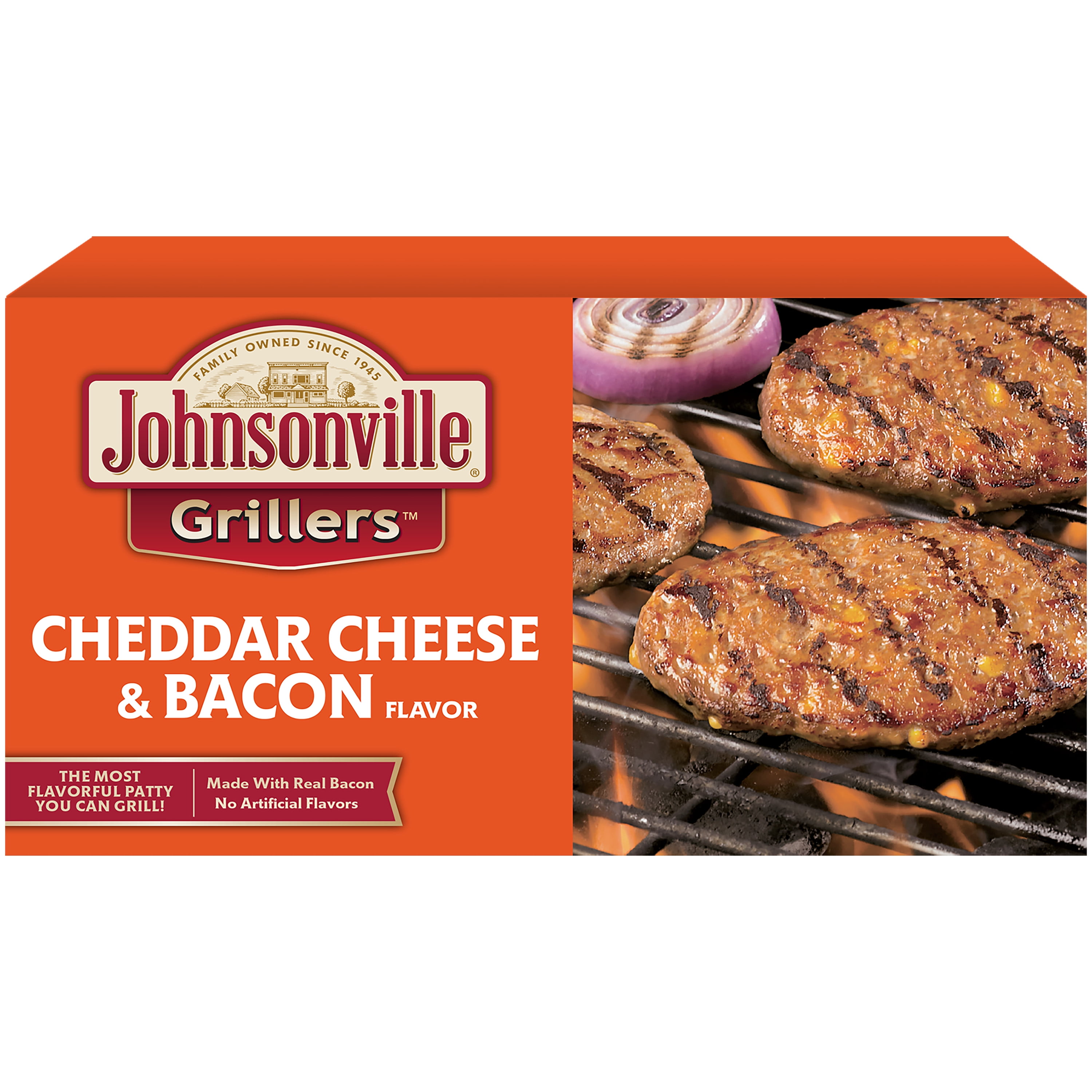 Johnsonville Grillers Cheddar Cheese & Bacon Patties, 6 Count, 1.5 lb