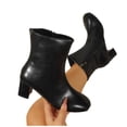 thumbnail image 5 of OKBOP Women's Walking Boots Round Toe Zip-Up Foam Cushioning Block Heel Black Stylish Women's Boots Sizes 36, 5 of 5