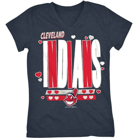 Cleveland Indians Mlb Crystal - MLB Cleveland Indians Girls Short Sleeve Team Color Graphic Tee